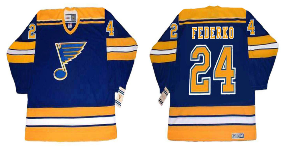 2019 Men St.Louis Blues 24 Federko blue CCM NHL jerseys